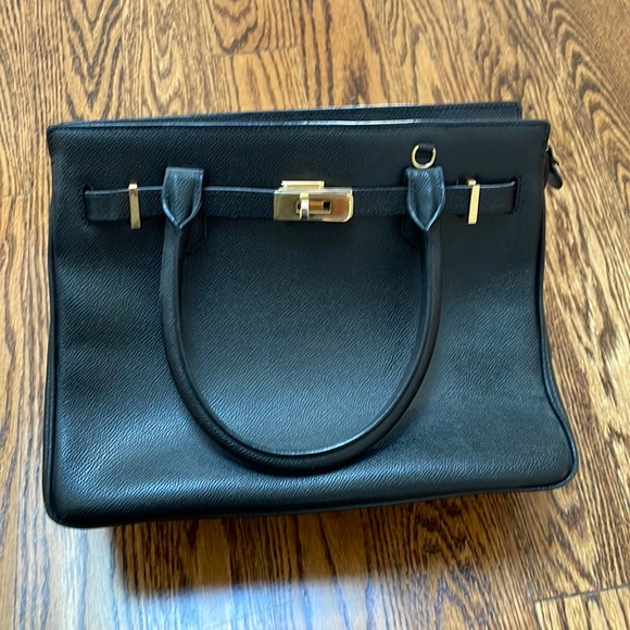 Lederer Black Leather Handbag - Picture 1 of 5